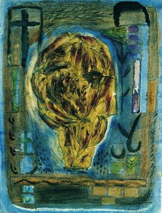 Formfindung, 1991, Collage und Aquarell auf Karton,43x32,8 cm