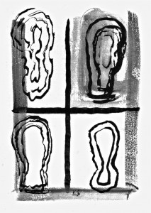 Gruppe, 2000, Illustration zu Holdger Platta, Tusche laviert, auf Karton, org: 27x19 cm