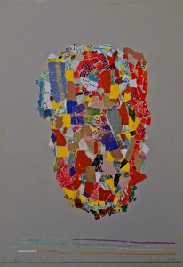 Vivat, 2000, Collage auf Graupappe, 68x48 cm