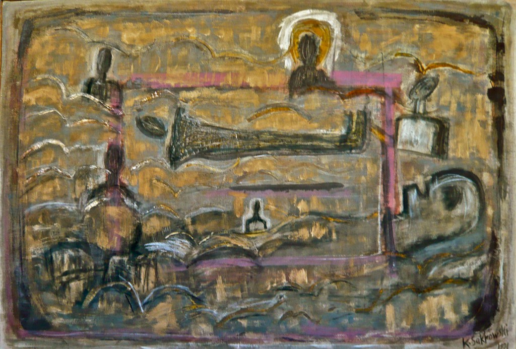 Angelus Schlaf, 1991, Mischtechnik auf Leinwand, 110x160 cm