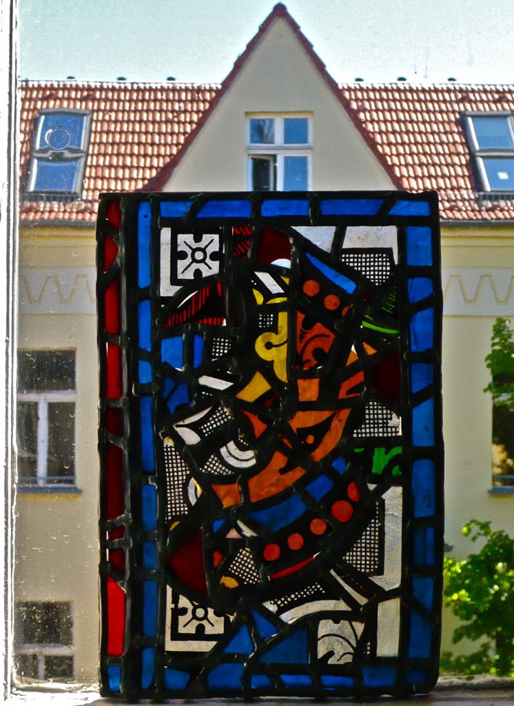 K.S., Collage,Bleiglasfenster, kleine Werkprobe, 80ger Jahre