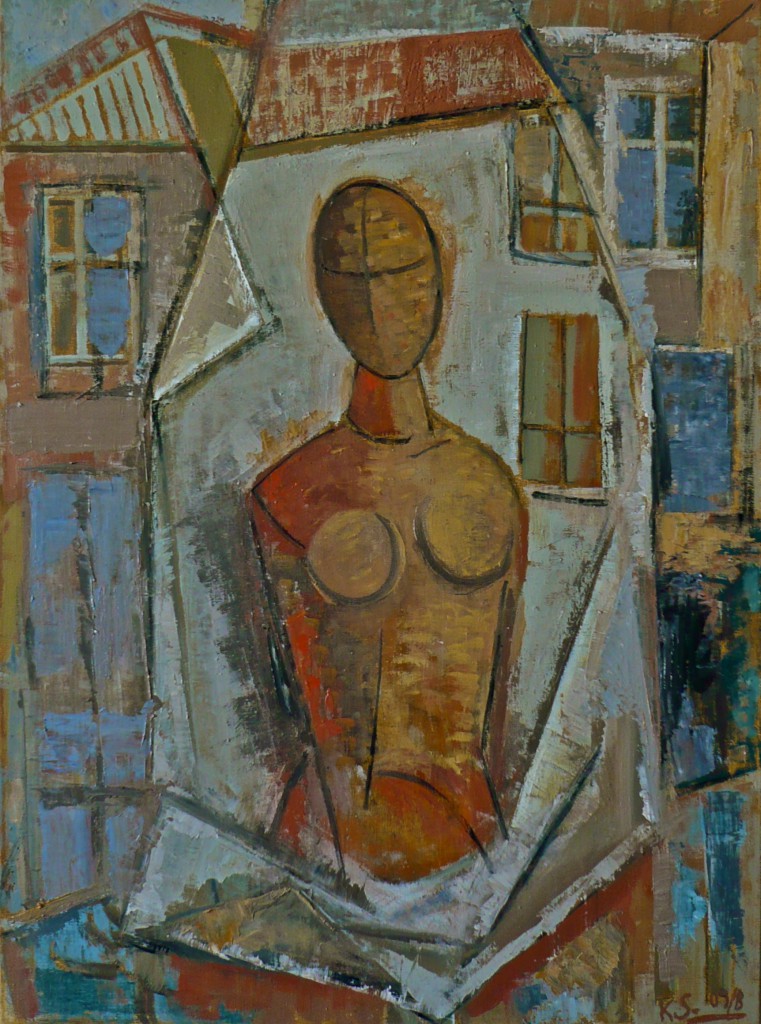 K.S., Berliner Figur II,   Arbeits-Zustand 2010, Öl auf Leinen,78x58 cm