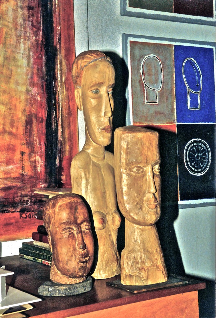 Im Atelier, 3 Holzskulpturen, K.S., 90er Jahre bis 2001 