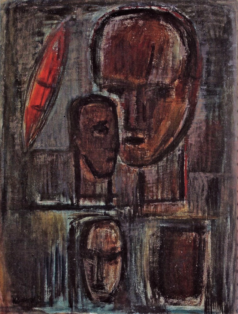 K.S., Große Köpfe, 1990,Öl auf Leinwand, 141x111cm