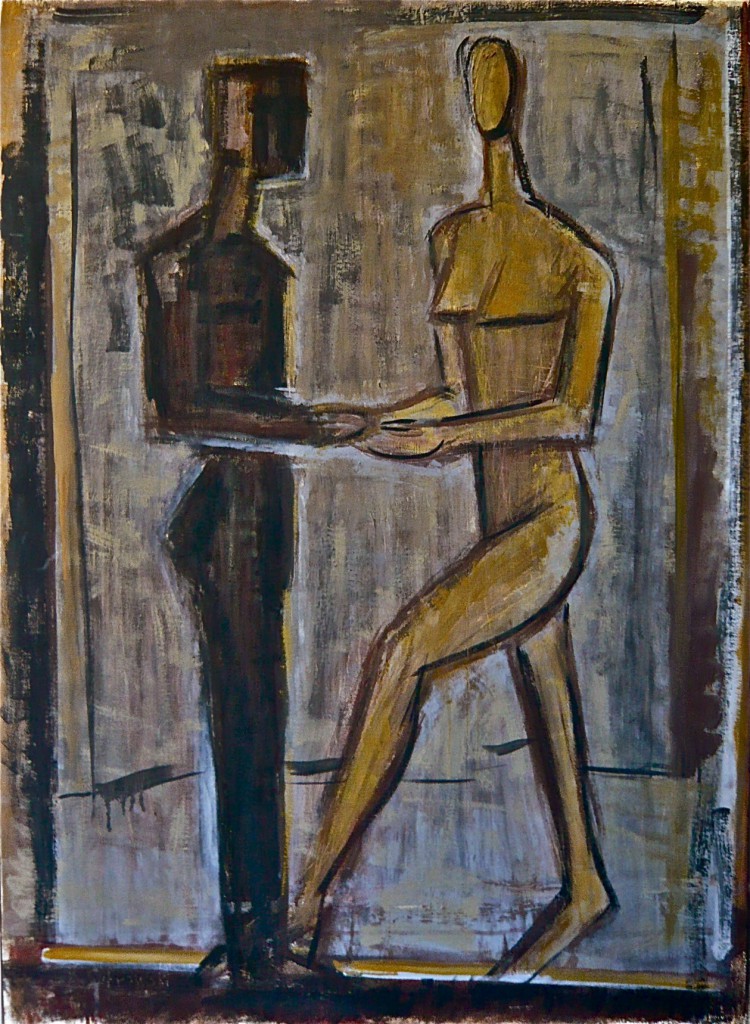 -Berliner Paar-,K.S., 1989, Öl auf Leinwand, 110x80 cm